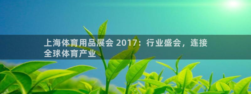 欧陆娱乐中国：上海体育用品展会 2017：行业盛会，连接
全